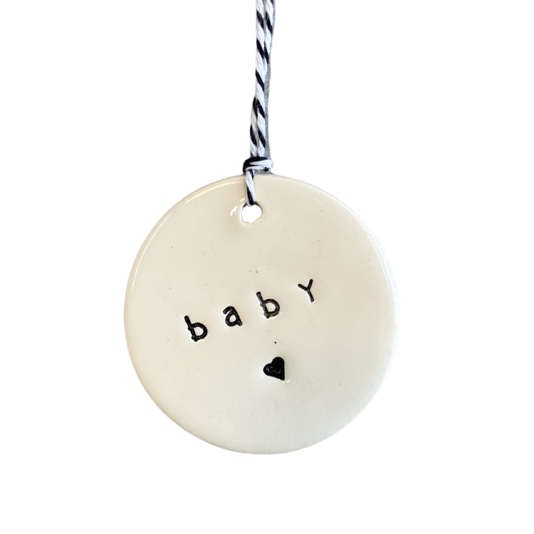 Handmade Ceramic Tag 'baby (heart)