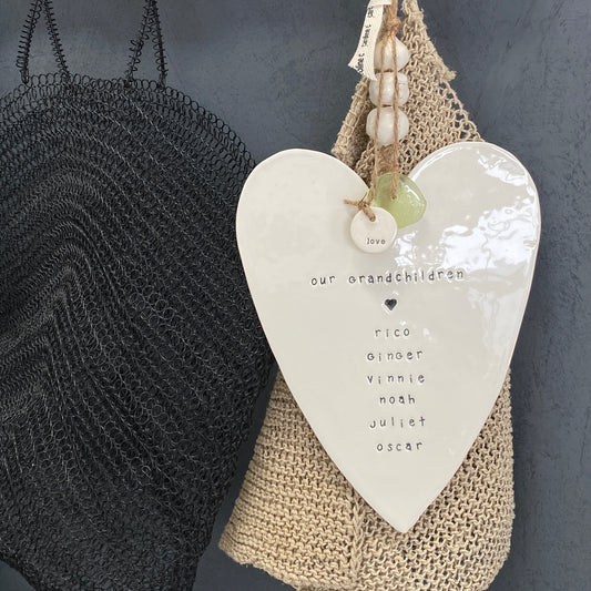 Ceramic Handmade Grandparent heart