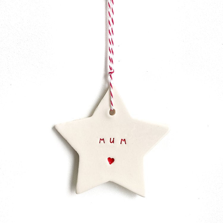 Ceramic Christmas Star 'mum'