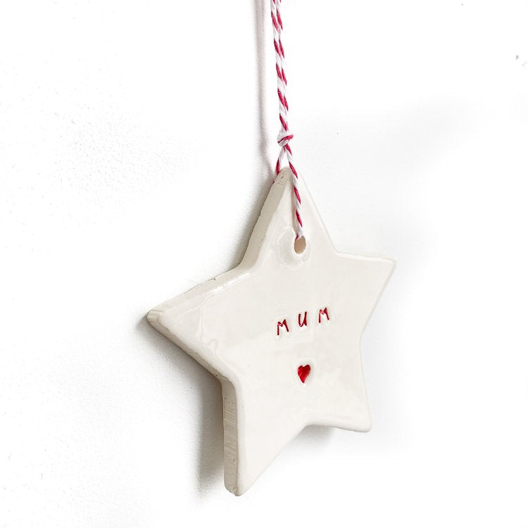 Ceramic Christmas Star 'mum'