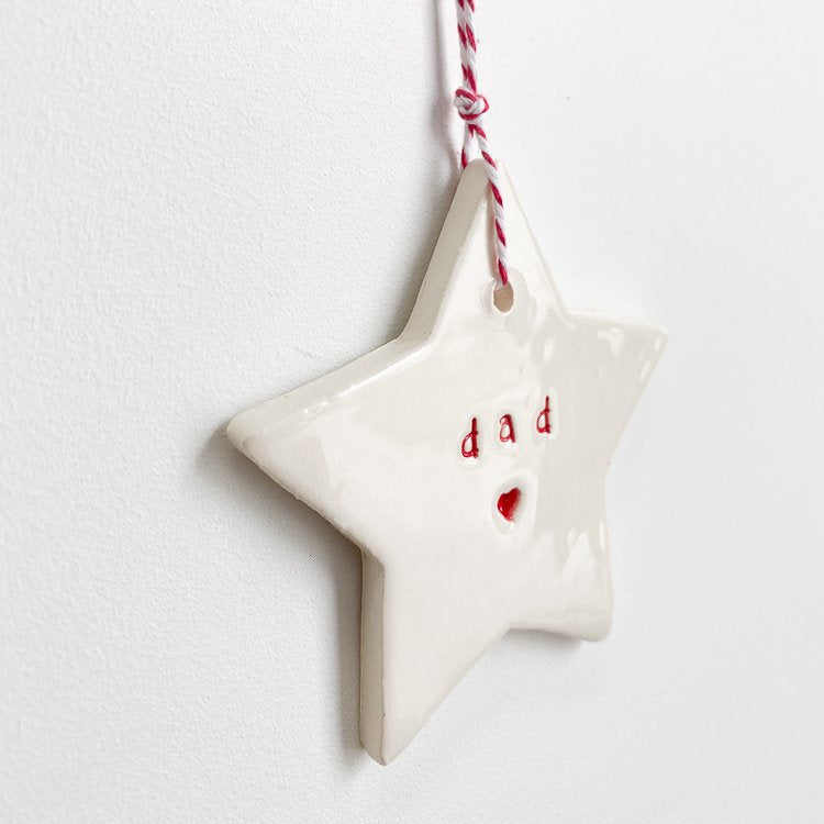 Ceramic Christmas Star 'dad'