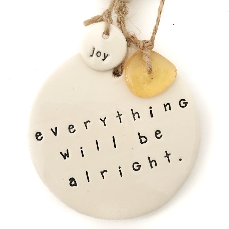Ceramic Quote Wall Hanging 'everything will be alright'