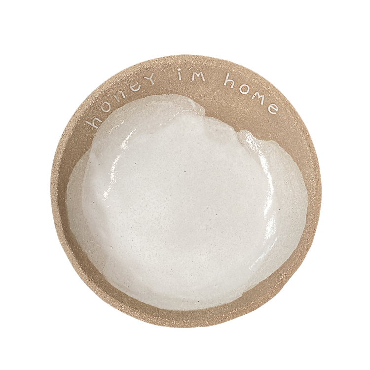 Hand made ceramic key bowl ‘honey i'm home’