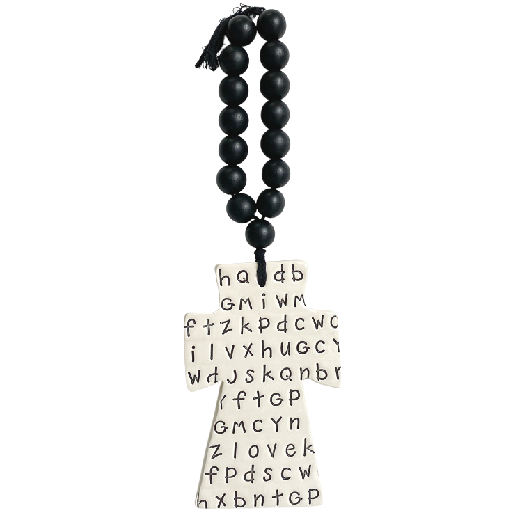558 Ceramic Cross Celtic words (only 1 available)