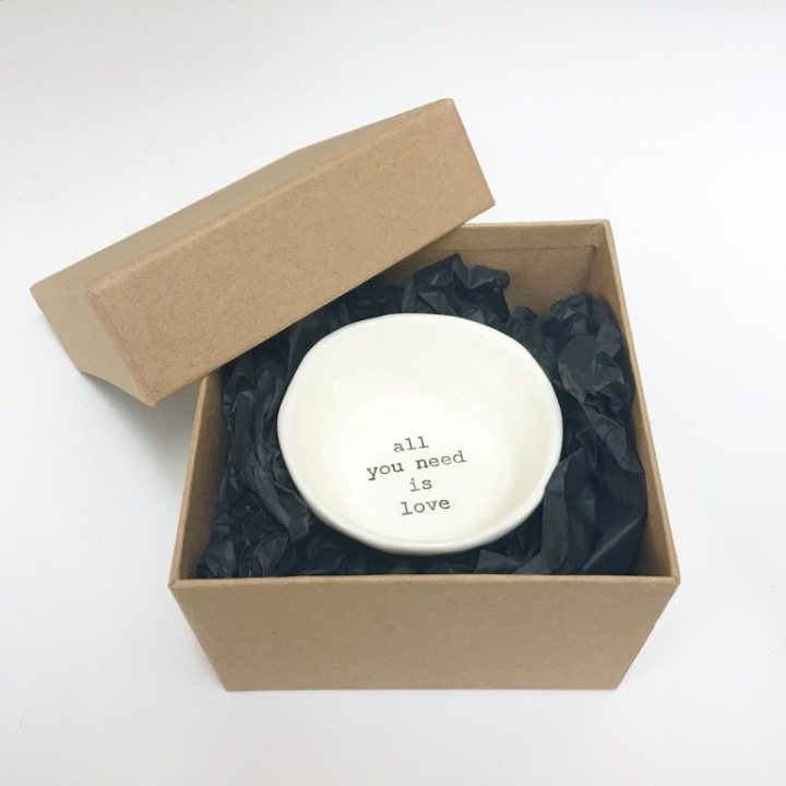Ceramic Christmas Bowl Gold Edge Gold Star