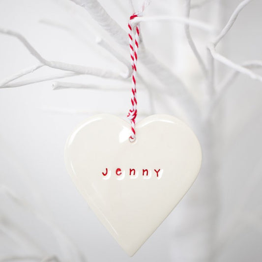 Personalised Ceramic Christmas Decoration Heart