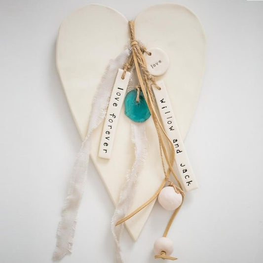 Heart Cream Wedding Ceramic