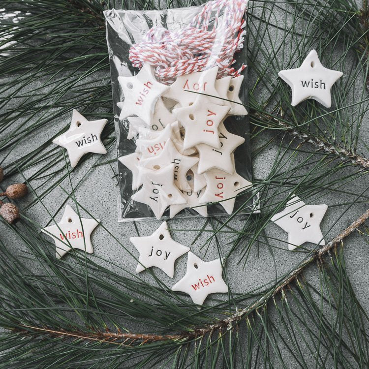 Ceramic Christmas Mini Stars Glazed Pack of 25