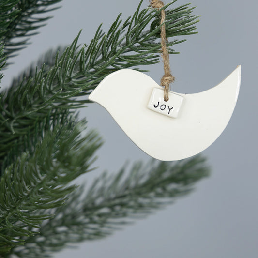 Ceramic Christmas Dove Ornament 'joy'