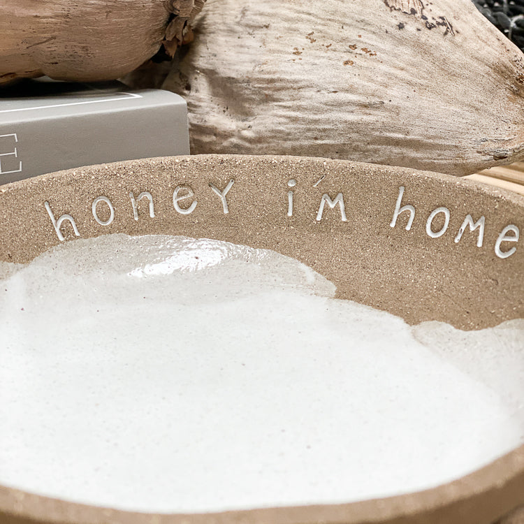 Hand made ceramic key bowl ‘honey i'm home’