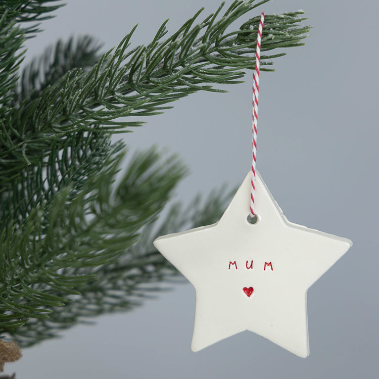 Ceramic Christmas Star 'mum'