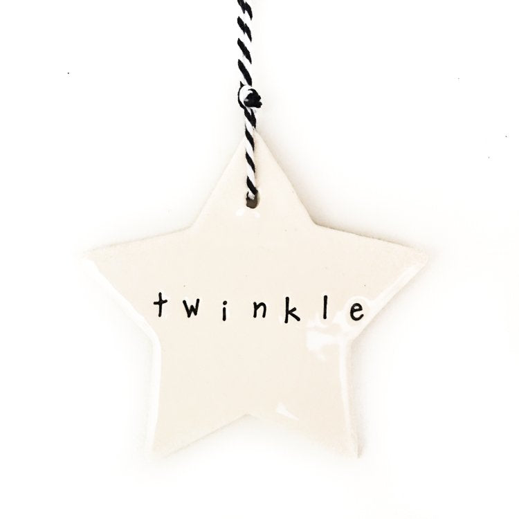 Ceramic Christmas Star Ornament 'twinkle'