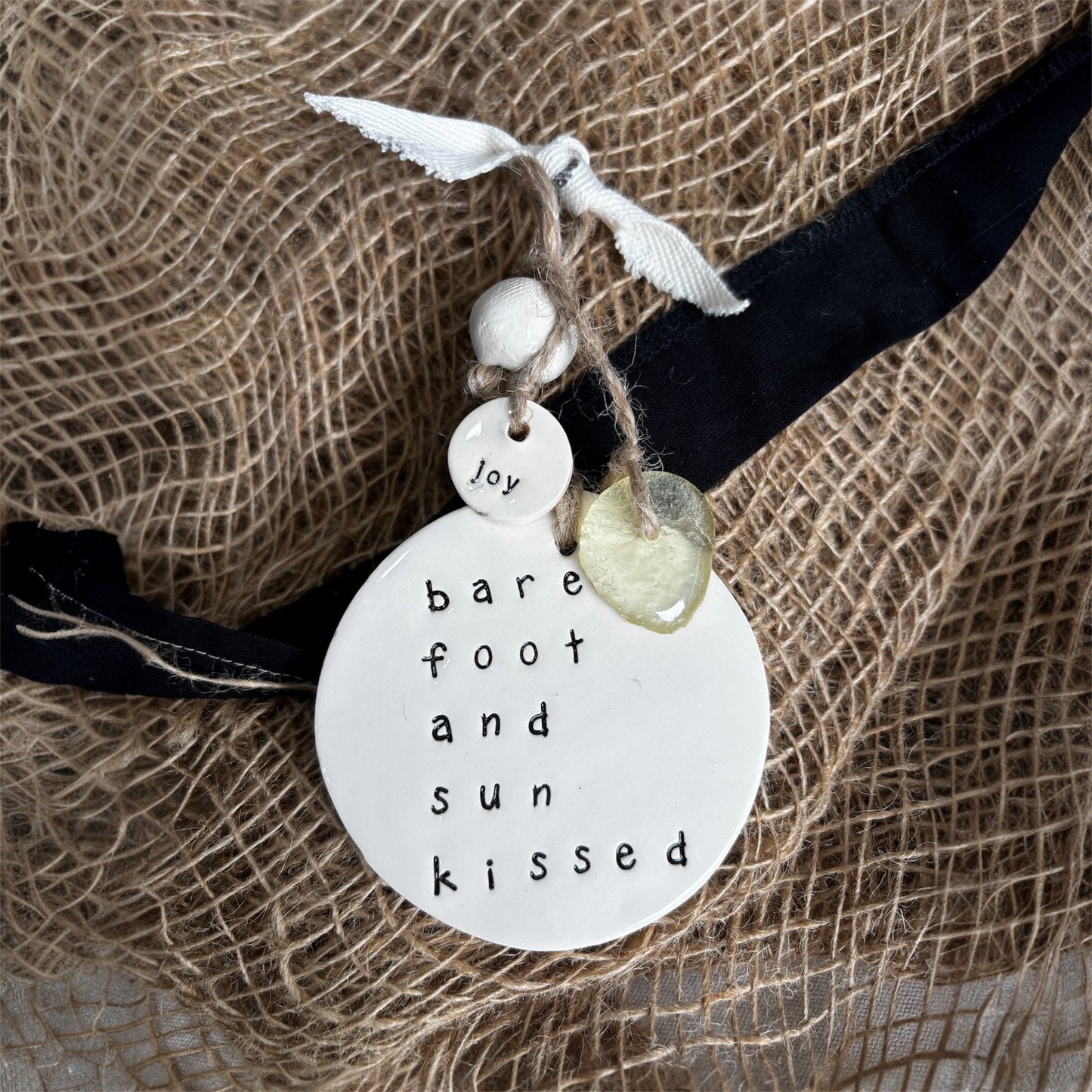 Ceramic Quote 'bare foot and sunkissed'