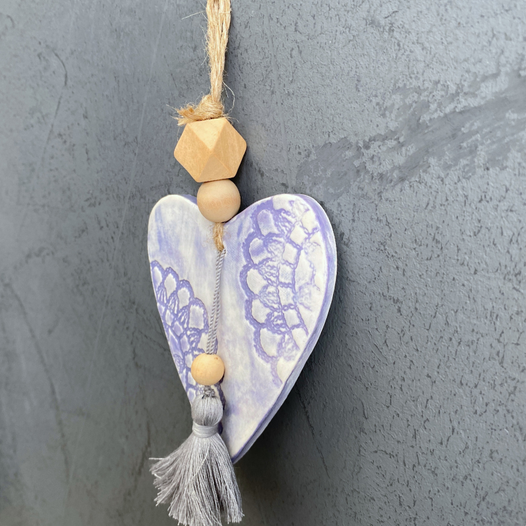 665 Lavender Heart Wall Hanging (only one available)