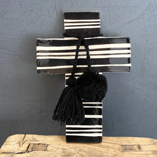 Stripe Ceramic Cross (only 1 available)