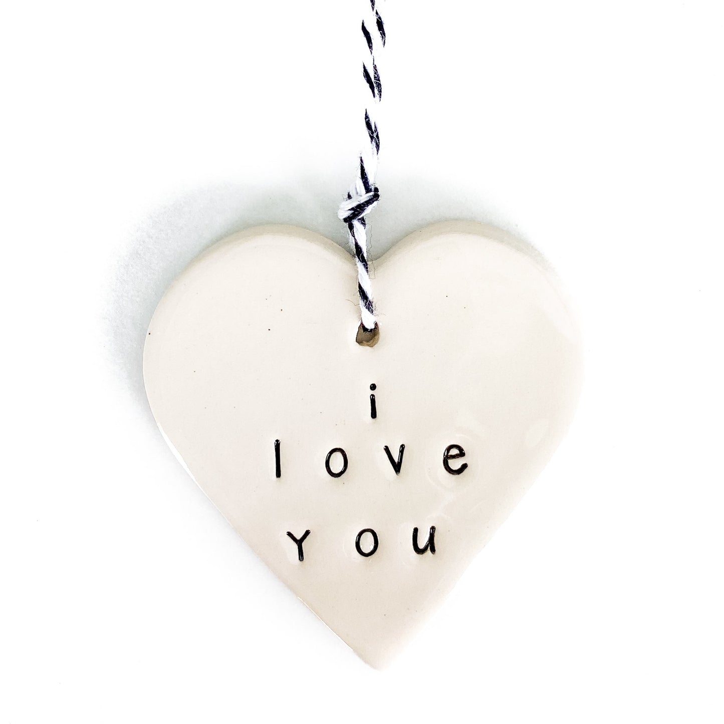 Handmade ceramic tag heart 'i love you'