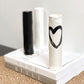 Ceramic Vase White Cylinder with Black Love Hearst Print Mother's Day Personalised Gift