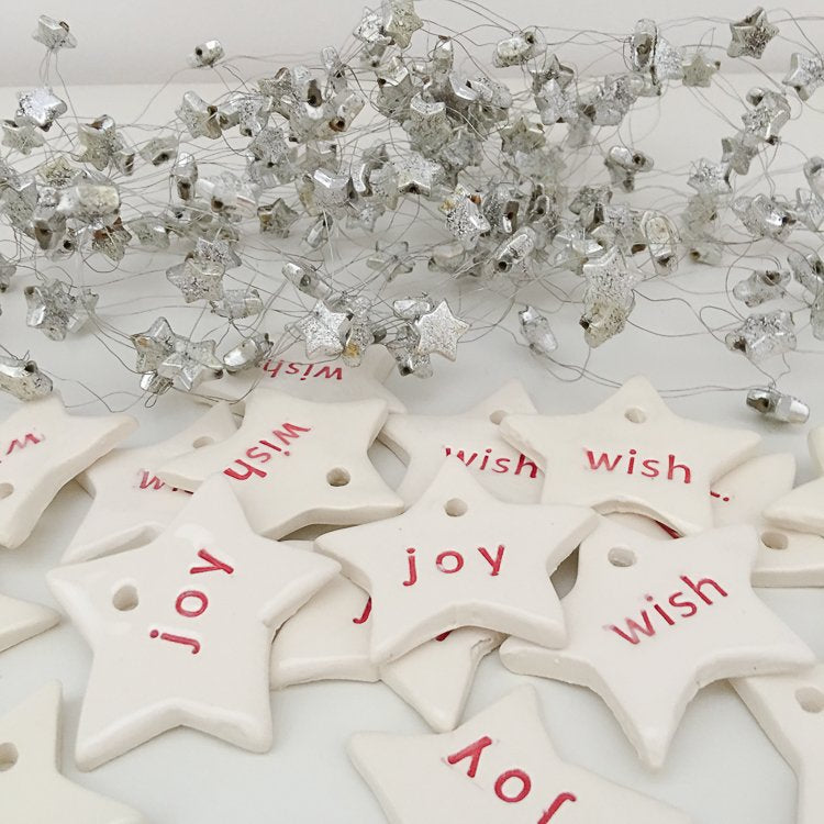 Ceramic Christmas Mini Stars Glazed Pack of 25