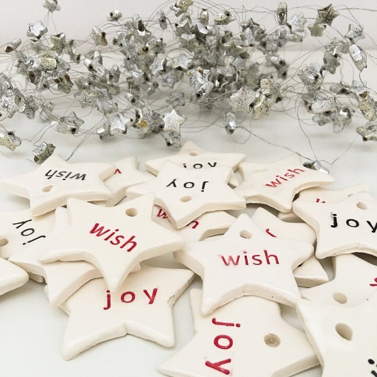 Ceramic Christmas Mini Stars Glazed Pack of 25