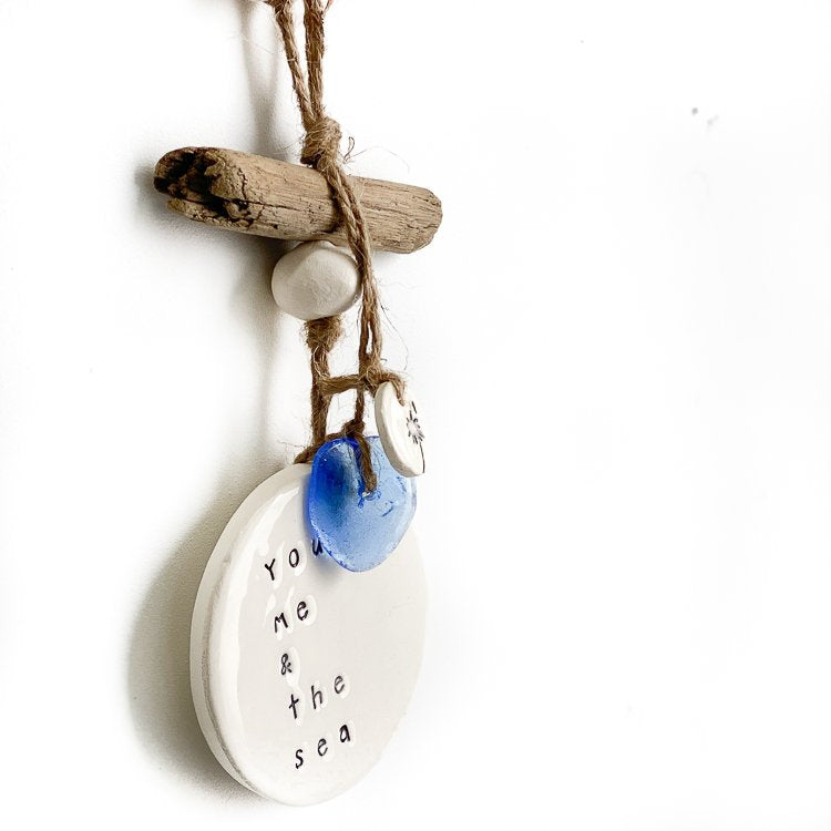 Ceramic Quote Wall Hanging 'you, me & the sea'