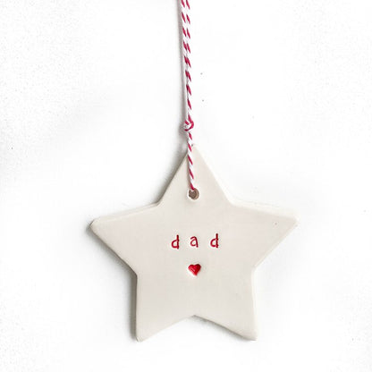 Ceramic Christmas Star 'dad'