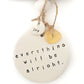 Ceramic Quote Wall Hanging 'everything will be alright'