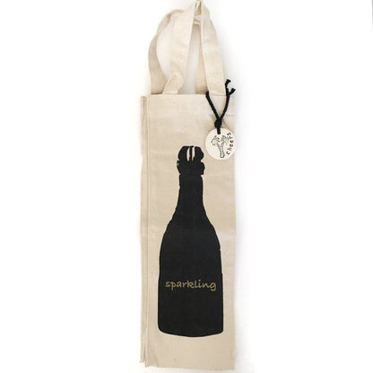 cotton bottle bag with tag