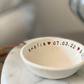 Handmade Christening bowl Baby details with hearts