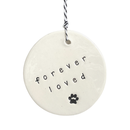 Handmade Ceramic Tag 'forever loved'