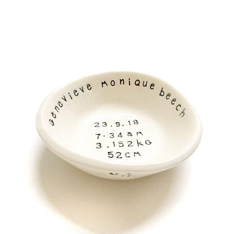Handmade Ceramic Commemorative Christening bowl