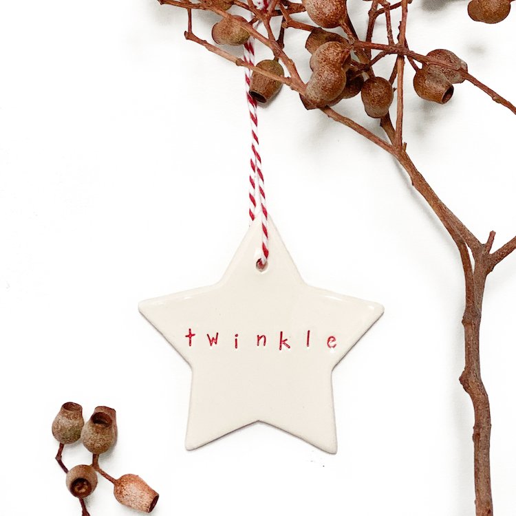 Ceramic Christmas Star Ornament 'twinkle'