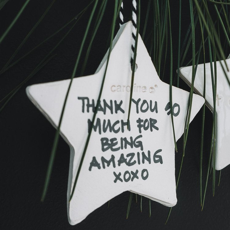 Personalised Ceramic Christmas Decoration Star