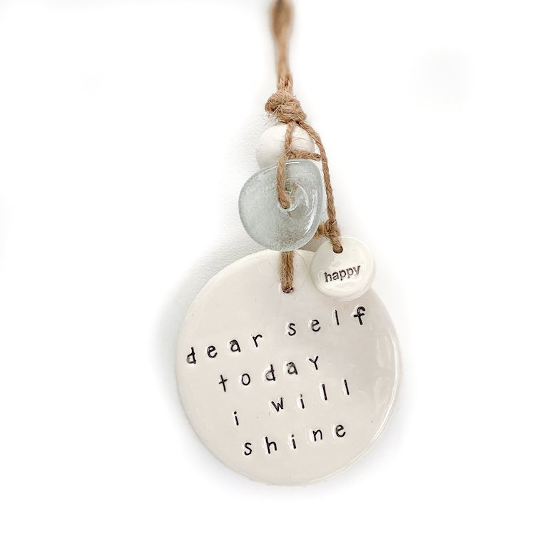 Ceramic Quote Wall Hanging 'dear self today i will shine'