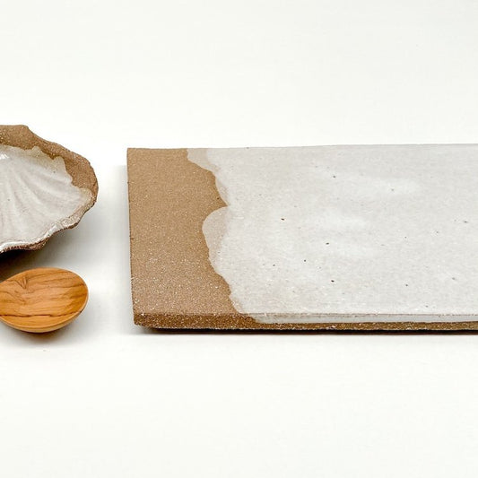 Handmade ceramic slab platter grit