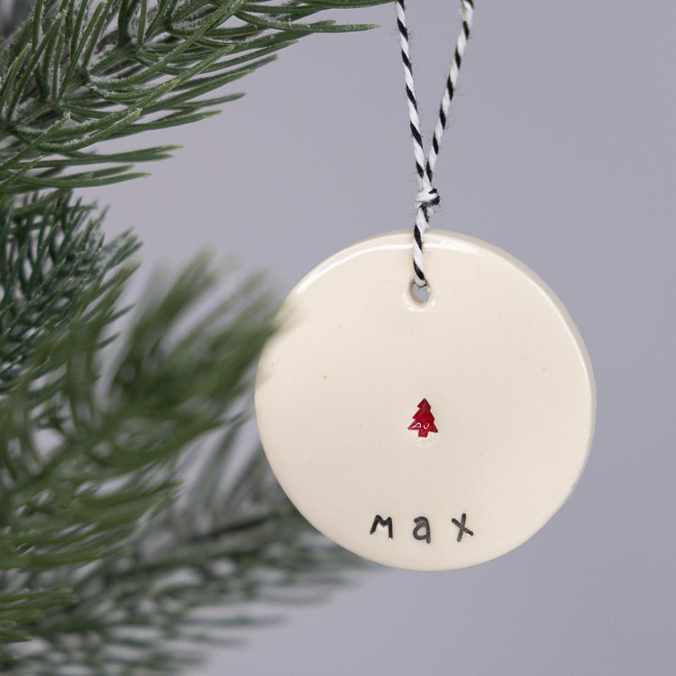 Personalised Christmas tag circle with small image